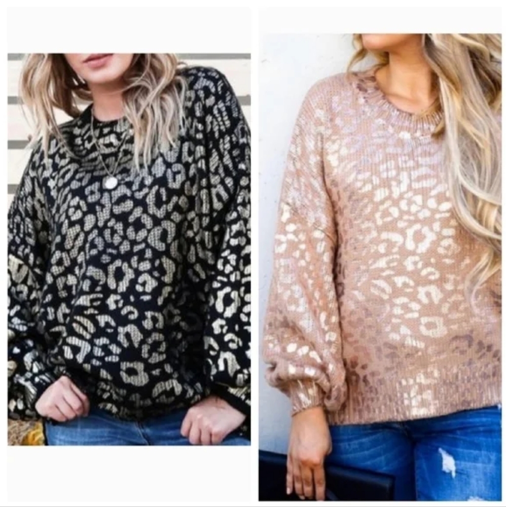 AndtheWhy Gold Foil Bubble Bauble Sleeve Sweater